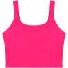 imageREORIA Womens Sexy Square Neck Double Lined Seamless Sleeveless Cropped Tank Yoga Crop Basic TopsNeon Rose Red