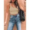 imageREORIA Womens Sexy Square Neck Double Lined Seamless Sleeveless Cropped Tank Yoga Crop Basic TopsNude