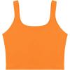 imageREORIA Womens Sexy Square Neck Double Lined Seamless Sleeveless Cropped Tank Yoga Crop Basic TopsOrange