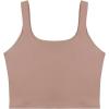 imageREORIA Womens Sexy Square Neck Double Lined Seamless Sleeveless Cropped Tank Yoga Crop Basic TopsPantone