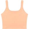 imageREORIA Womens Sexy Square Neck Double Lined Seamless Sleeveless Cropped Tank Yoga Crop Basic TopsPeach Fuzz