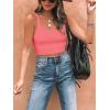 imageREORIA Womens Sexy Square Neck Double Lined Seamless Sleeveless Cropped Tank Yoga Crop Basic TopsPeach Pink