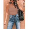 imageREORIA Womens Sexy Square Neck Double Lined Seamless Sleeveless Cropped Tank Yoga Crop Basic TopsSienna
