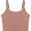 imageREORIA Womens Sexy Square Neck Double Lined Seamless Sleeveless Cropped Tank Yoga Crop Basic TopsSienna