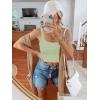 imageREORIA Womens Sexy Square Neck Double Lined Seamless Sleeveless Cropped Tank Yoga Crop Basic TopsTender Greens