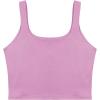 imageREORIA Womens Sexy Square Neck Double Lined Seamless Sleeveless Cropped Tank Yoga Crop Basic TopsViolet
