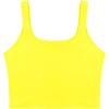 imageREORIA Womens Sexy Square Neck Double Lined Seamless Sleeveless Cropped Tank Yoga Crop Basic TopsYellow
