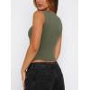 imageREORIA Womens Sexy V Neck Crop Tank Top Y2K Slim Going Out Top Double Lined Basic ShirtGrayish Green