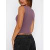 imageREORIA Womens Sexy V Neck Crop Tank Top Y2K Slim Going Out Top Double Lined Basic ShirtGrey Purple