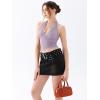 imageREORIA Womens Sexy V Neck Lace Halter Backless Going Out Double Lined Y2K Trendy Cropped Tank TopsLight Purple