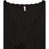 imageREORIA Womens Sweaters Trendy Y2K Sweetheart Neck Ruffle Trim Long Sleeve Lightweight Fitted Crop Tops Knit SweatersBlack