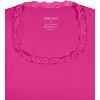 imageREORIA Womens Sexy Lace Scoop Neck Long Sleeve Double Lined Layering Slim Bodysuit TopsNeon Rose Red