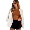 imageREORIA Womens Trendy Sexy Crew Neck Thumbholes Long Sleeve Sheer Mesh Going Out Bodysuit TopsBrown