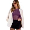imageREORIA Womens Trendy Sexy Crew Neck Thumbholes Long Sleeve Sheer Mesh Going Out Bodysuit TopsPurple