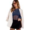 imageREORIA Womens Trendy Sexy Crew Neck Thumbholes Long Sleeve Sheer Mesh Going Out Bodysuit TopsStarry Blue