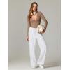 imageREORIA Womens Trendy Sexy Plunge Deep V Neck Long Sleeve Bodysuit Double Lined Going Out T Shirt TopsLatte