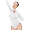 imageREORIA Womens Turtle Neck Long Sleeve Bodysuit Basic Slim Fit Double Lined Lightweight Layering Top for Fall ampamp WinterWhite