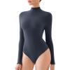 imageREORIA Womens Turtle Neck Long Sleeve Bodysuit Basic Slim Fit Double Lined Lightweight Layering Top for Fall ampamp WinterDeep Blue