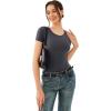 imageREORIA Double Lined Basic Bodysuits Short Sleeve Body Suits Trendy Summer Outfits Tops for Women 2025Dark Shadow