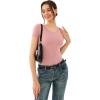 imageREORIA Double Lined Basic Bodysuits Short Sleeve Body Suits Trendy Summer Outfits Tops for Women 2025Pink Dolphin