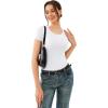 imageREORIA Double Lined Basic Bodysuits Short Sleeve Body Suits Trendy Summer Outfits Tops for Women 2025White