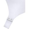 imageREORIA Women Sexy Off the Shoulder Short Sleeve Backless Basic Double Lined Thong Bodysuit TopsBrilliant White
