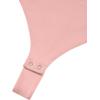 imageREORIA Women Sexy Off the Shoulder Short Sleeve Backless Basic Double Lined Thong Bodysuit TopsPink Dolphin