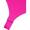 imageREORIA Women Sexy Off the Shoulder Short Sleeve Backless Basic Double Lined Thong Bodysuit TopsPink Glo