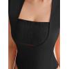 imageREORIA Womens Scoop Neck Cap Sleeve Sexy Lace Bodysuits Tops 2024 SpringSummer Designer CollectionJet Black