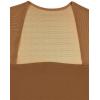 imageREORIA Womens Sexy Square Neck Short Sleeve Sheer Mesh Double Lined Slimming 2024 Trendy Going Out Bodysuits TopsBrown