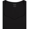 imageREORIA Womens Trendy Sexy Sweetheart Neck Double Lined Layering Long Sleeve Body suit Going Out Bodysuits TopsBlack