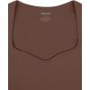 imageREORIA Womens Trendy Sexy Sweetheart Neck Double Lined Layering Long Sleeve Body suit Going Out Bodysuits TopsCoffee