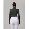 imageREORIA Womens Basic Long Sleeve Ribbed Turtleneck Leotard Stretchy Bodysuit Tops Jumpsuits03dark Grey