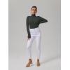 imageREORIA Womens Basic Long Sleeve Ribbed Turtleneck Leotard Stretchy Bodysuit Tops Jumpsuits03dark Grey