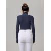imageREORIA Womens Basic Long Sleeve Ribbed Turtleneck Leotard Stretchy Bodysuit Tops Jumpsuits07navy Blue