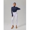 imageREORIA Womens Basic Long Sleeve Ribbed Turtleneck Leotard Stretchy Bodysuit Tops Jumpsuits07navy Blue