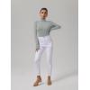 imageREORIA Womens Basic Long Sleeve Ribbed Turtleneck Leotard Stretchy Bodysuit Tops Jumpsuits08light Grey