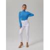 imageREORIA Womens Basic Long Sleeve Ribbed Turtleneck Leotard Stretchy Bodysuit Tops Jumpsuits09blue