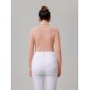 imageREORIA Womens Basic Long Sleeve Ribbed Turtleneck Leotard Stretchy Bodysuit Tops Jumpsuits09pink