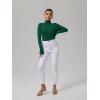 imageREORIA Womens Basic Long Sleeve Ribbed Turtleneck Leotard Stretchy Bodysuit Tops JumpsuitsArmy Green