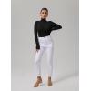 imageREORIA Womens Basic Long Sleeve Ribbed Turtleneck Leotard Stretchy Bodysuit Tops JumpsuitsBlack