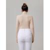 imageREORIA Womens Basic Long Sleeve Ribbed Turtleneck Leotard Stretchy Bodysuit Tops JumpsuitsNude