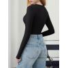 imageREORIA Womens Long Sleeve Bodysuits Basic V Neck Slim Comfy Lightweight Layering Going Out Tops Fall Winter OutfitsBlack