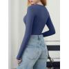 imageREORIA Womens Long Sleeve Bodysuits Basic V Neck Slim Comfy Lightweight Layering Going Out Tops Fall Winter OutfitsBlue