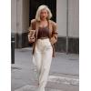 imageREORIA Womens Long Sleeve Bodysuits Basic V Neck Slim Comfy Lightweight Layering Going Out Tops Fall Winter OutfitsCoffee