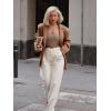 imageREORIA Womens Long Sleeve Bodysuits Basic V Neck Slim Comfy Lightweight Layering Going Out Tops Fall Winter OutfitsLight Coffee