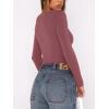 imageREORIA Womens Long Sleeve Bodysuits Basic V Neck Slim Comfy Lightweight Layering Going Out Tops Fall Winter OutfitsMasala