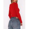 imageREORIA Womens Long Sleeve Bodysuits Basic V Neck Slim Comfy Lightweight Layering Going Out Tops Fall Winter OutfitsRed