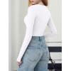 imageREORIA Womens Long Sleeve Bodysuits Basic V Neck Slim Comfy Lightweight Layering Going Out Tops Fall Winter OutfitsWhite