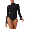 imageREORIA Womens Long Sleeve High Neck Bodysuit Ruching Elegant Bell Sleeve Tops 2025 FallWinter Designer CollectionBlack